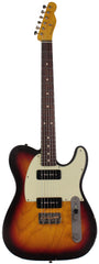Nash T2HB Guitar, P90's, 3 Tone Burst, Light Aging