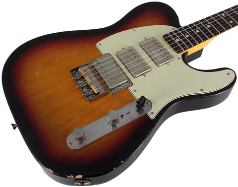 Nash T3HB Guitar, Lollar Imperials, 3 Tone Sunburst, Light Aging