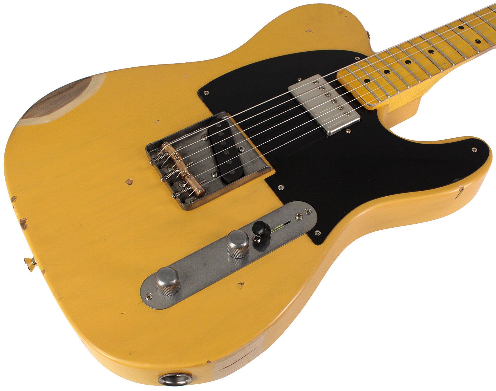 Nash T52 Guitar, Butterscotch Blonde, Humbucker, Medium Aging