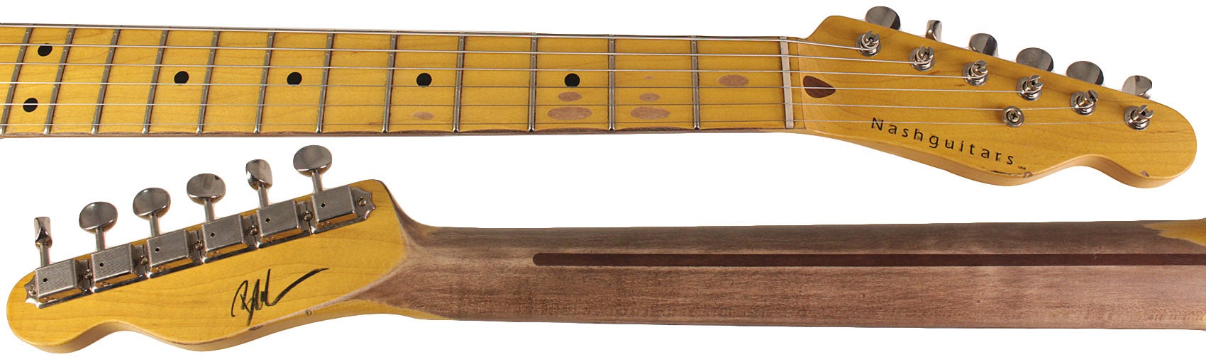Nash T52 Guitar, Butterscotch Blonde, Boat Neck, Light Aging