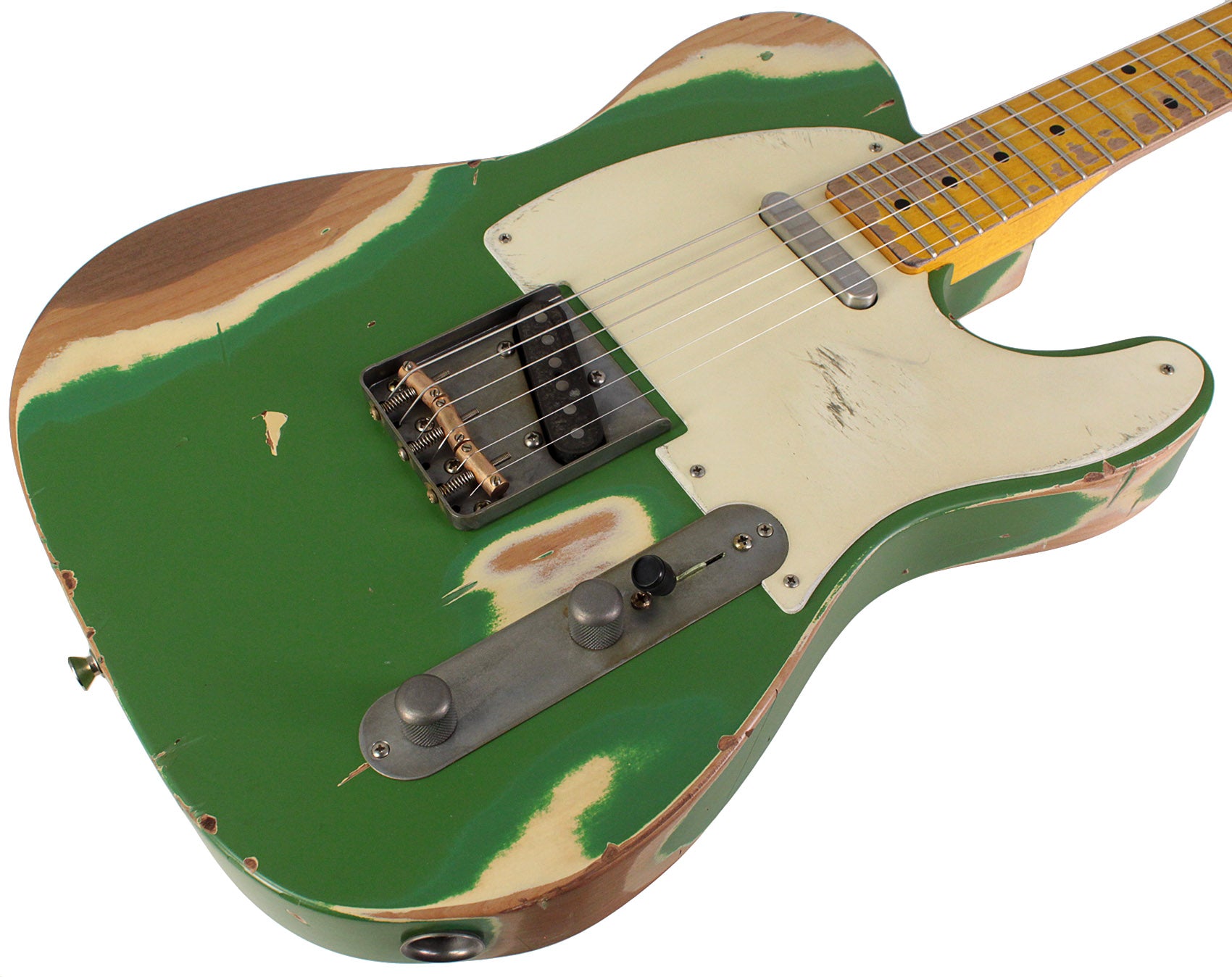 Nash T57 Guitar, Army Green, Matching Headstock, Extra Heavy Aging