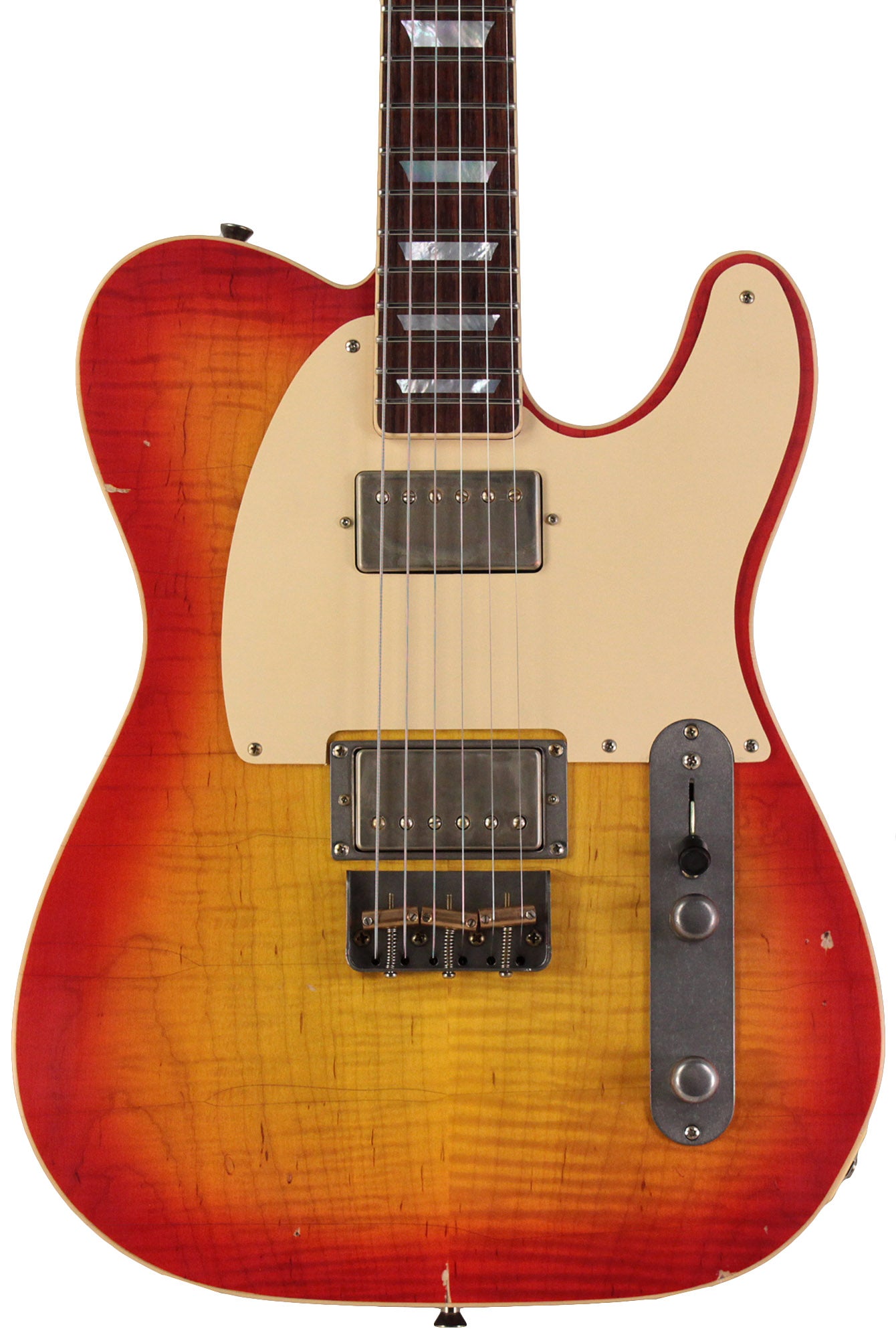 Nash T59FLM Flame Top Guitar, Cherry Sunburst, Light Aging