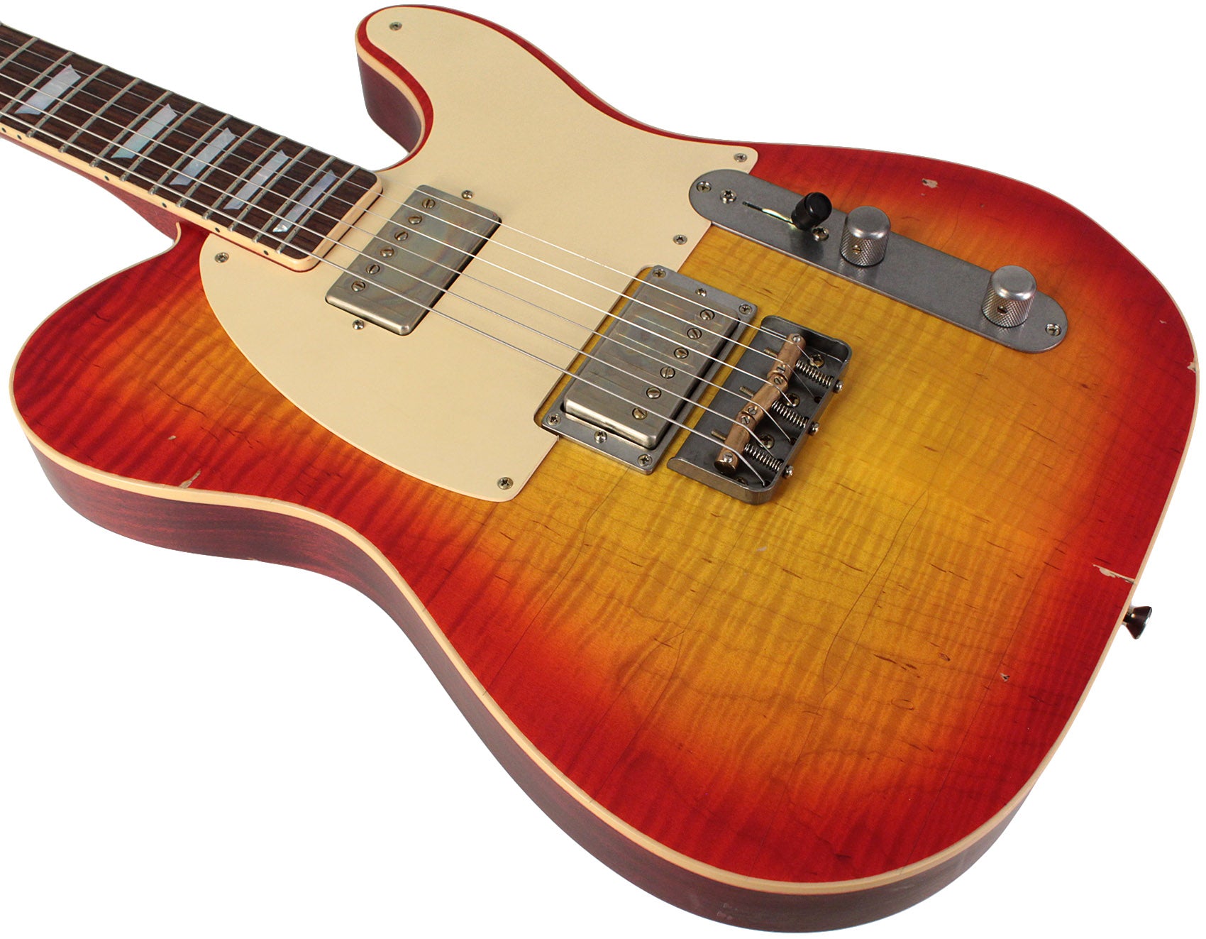 ギター Nash Guitars T59 FLM Nash T59FLM Flame Top Guitar, Cherry Sunburst, Light Aging