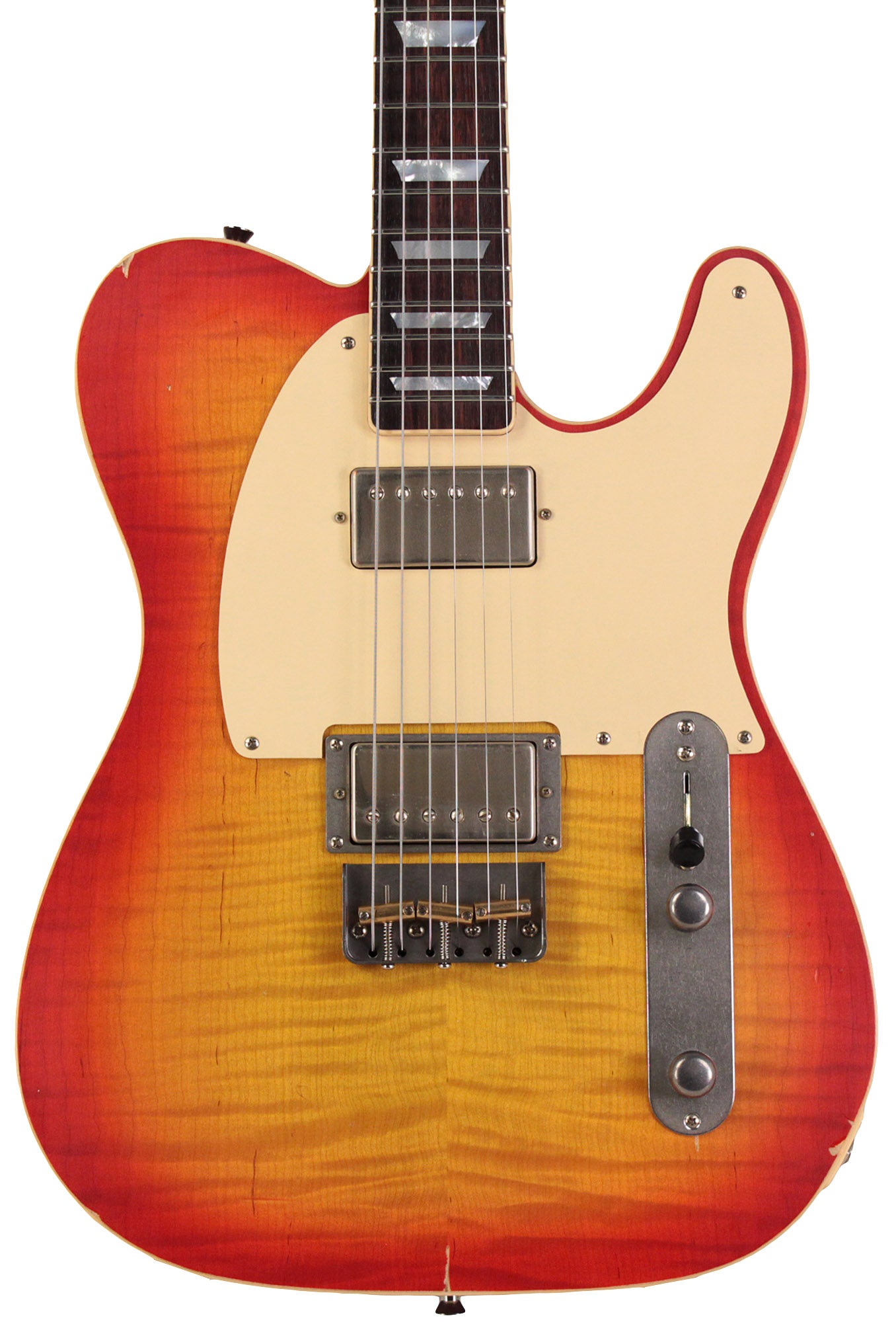Nash T59FLM Flame Top Guitar, Cherry Sunburst, Light Aging