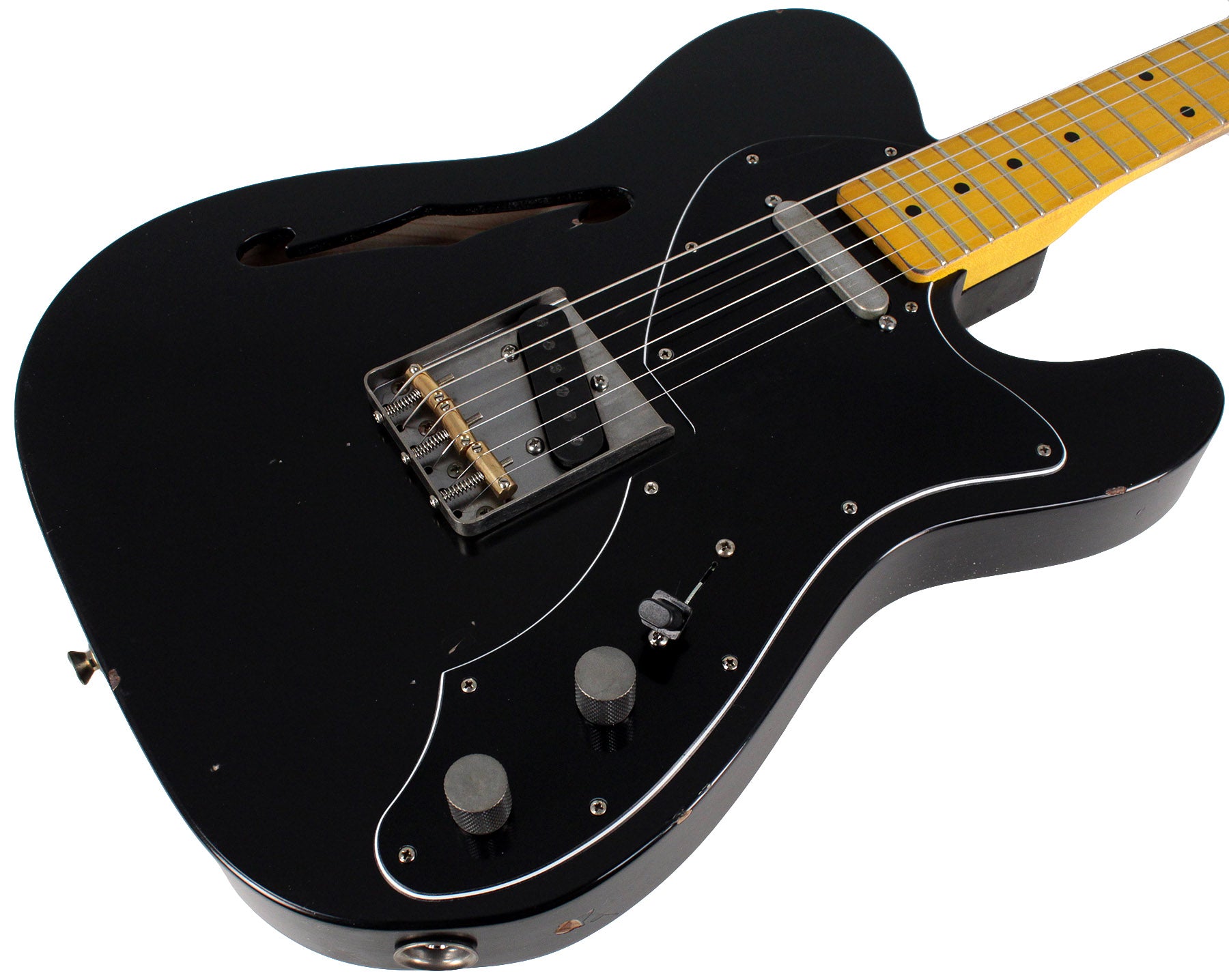 Nash T69TL Thinline Guitar, Black | Humbucker Music