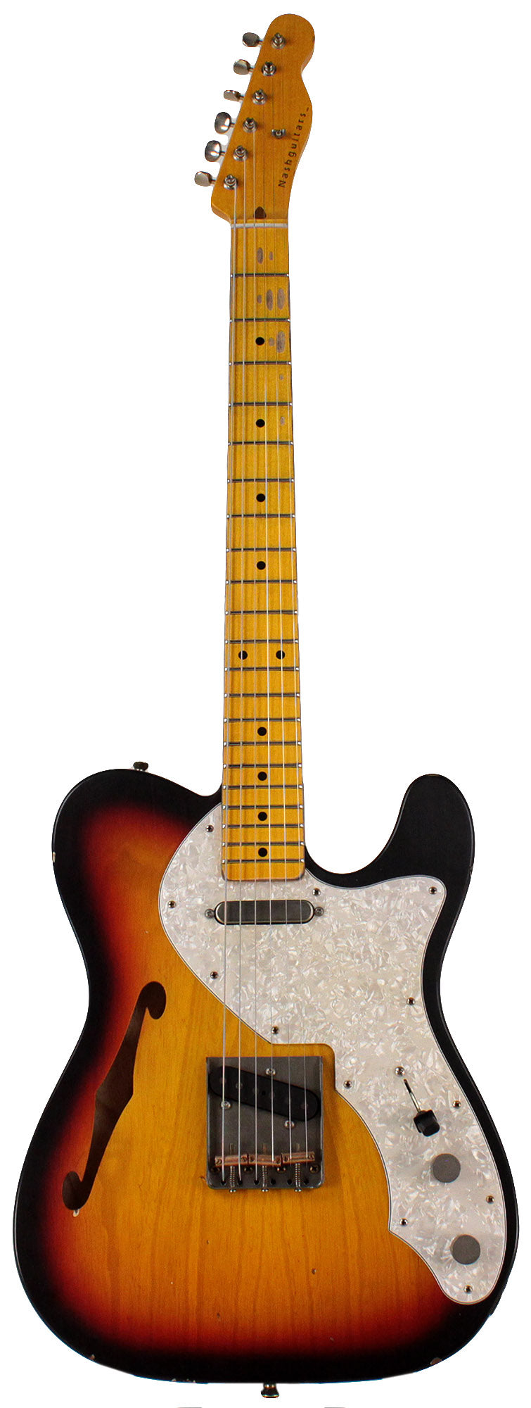 Nash T69TL Thinline Guitar, 3 Tone Sunburst | Humbucker Music