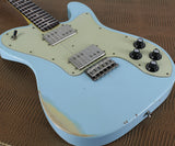 Nash T72DLX Guitar, Sonic Blue, Rosewood, Medium Aging