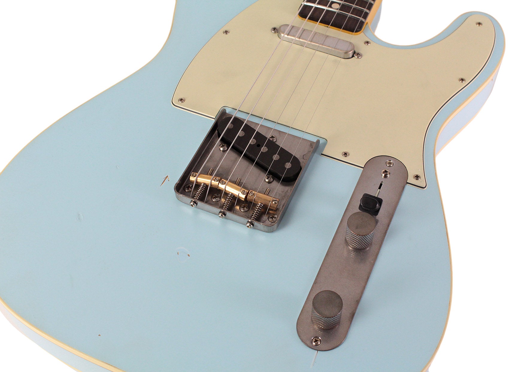 Nash T63DB Guitar, Double Bound, Sonic Blue, Light Aging
