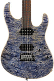 . Suhr Modern Waterfall Burl Maple HH Guitar - Trans Blue