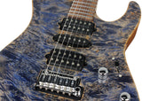 . Suhr Modern Waterfall Burl Maple HSH Guitar - Trans Blue