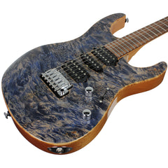 Suhr Modern Waterfall Burl Maple HSH Guitar - Trans Blue