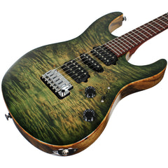 Suhr Modern Waterfall Burl Maple HSH - Trans Green