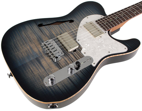 Suhr Select Alt T Guitar, Faded Trans Whale Blue Burst