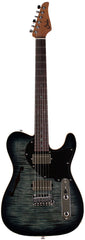 Suhr Select Alt T Guitar, Faded Trans Whale Blue Burst, Black PG