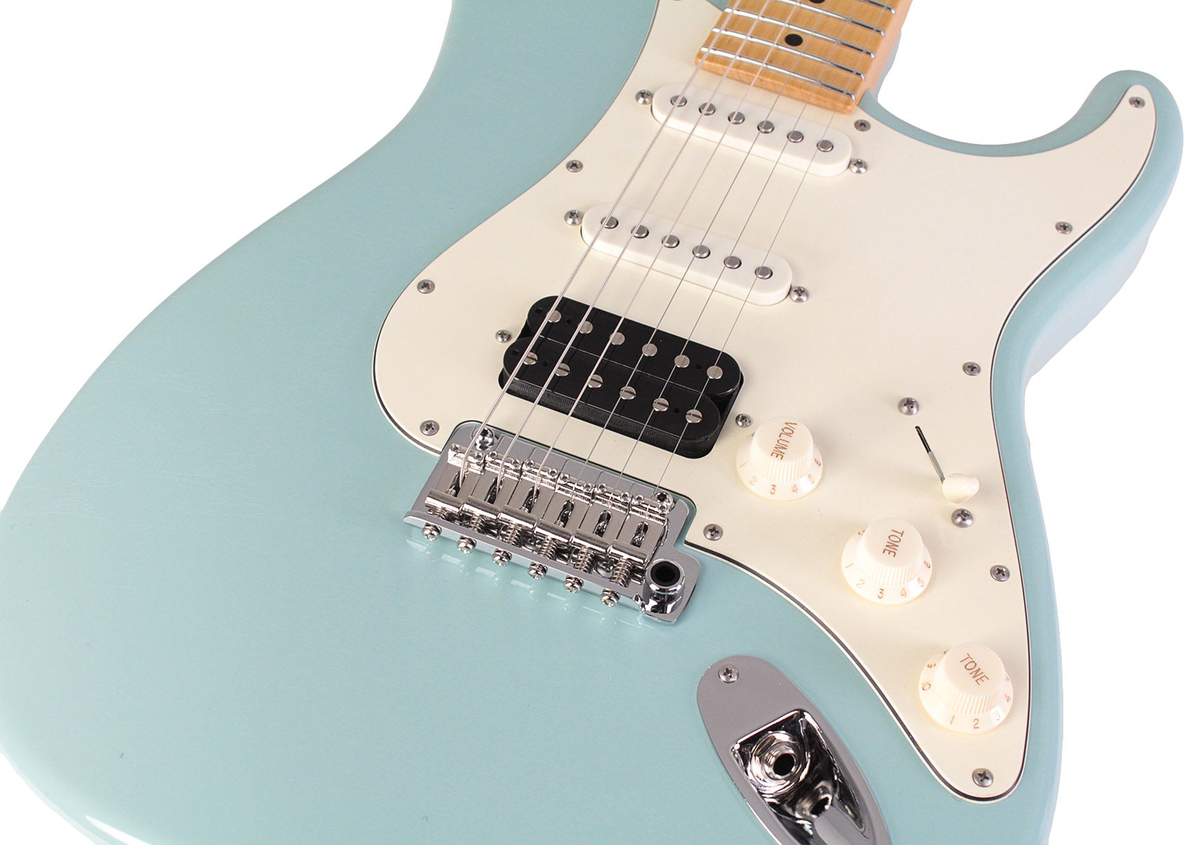 Suhr Classic S Antique Guitar, Sonic Blue, Maple, HSS | Humbucker