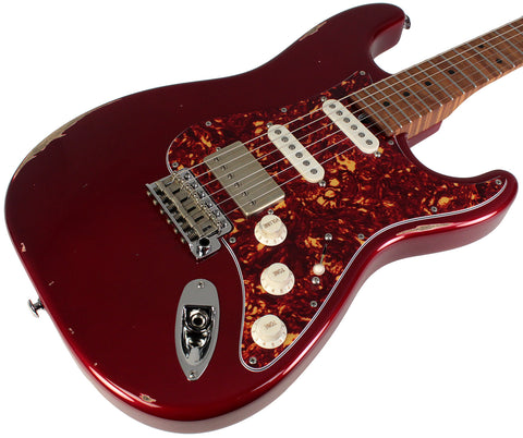 Suhr Select Classic S Antique HSS Guitar, Roasted Flamed Neck, Candy Apple Red, Maple