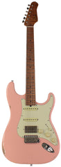 Suhr Select Classic S Antique HSS Guitar, Roasted Flamed Neck, Shell Pink, Maple