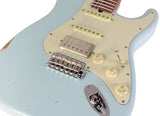 Suhr Select Classic S Antique HSS Guitar, Roasted Flamed Neck, Sonic Blue, Maple