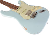 Suhr Select Classic S Antique HSS Guitar, Roasted Flamed Neck, Sonic Blue, Maple