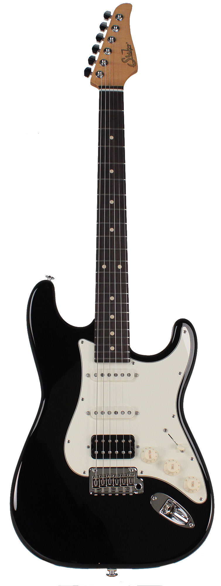 Suhr Classic S HSS Guitar, Black, Rosewood | Humbucker Music