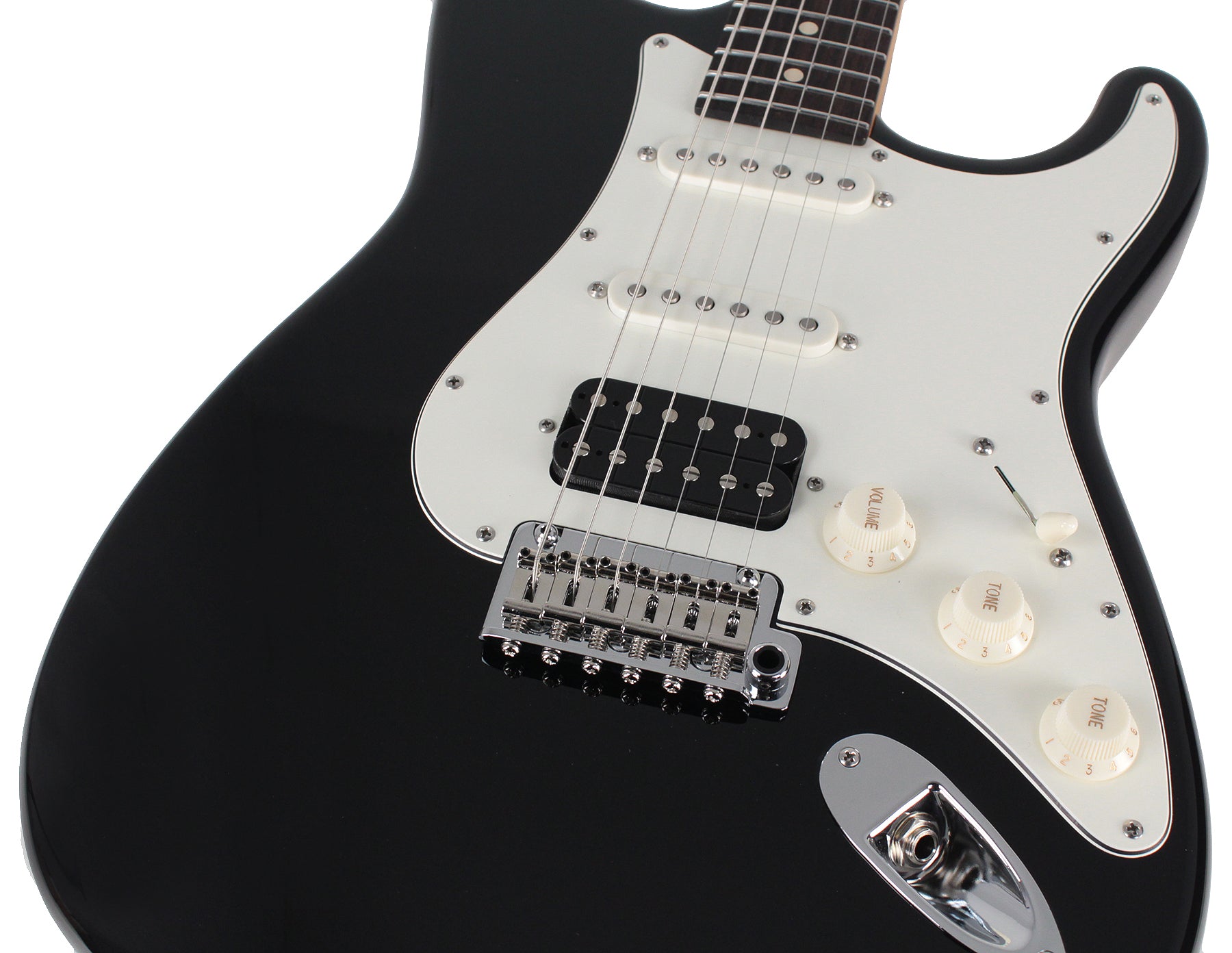 Suhr Classic S HSS Guitar, Black, Rosewood | Humbucker Music