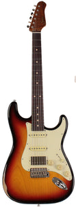Suhr Select Classic S Antique HSS Guitar, Roasted Flamed Neck, 3-Tone Burst, Rosewood