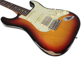 Suhr Select Classic S Antique HSS Guitar, Roasted Flamed Neck, 3-Tone Burst, Rosewood