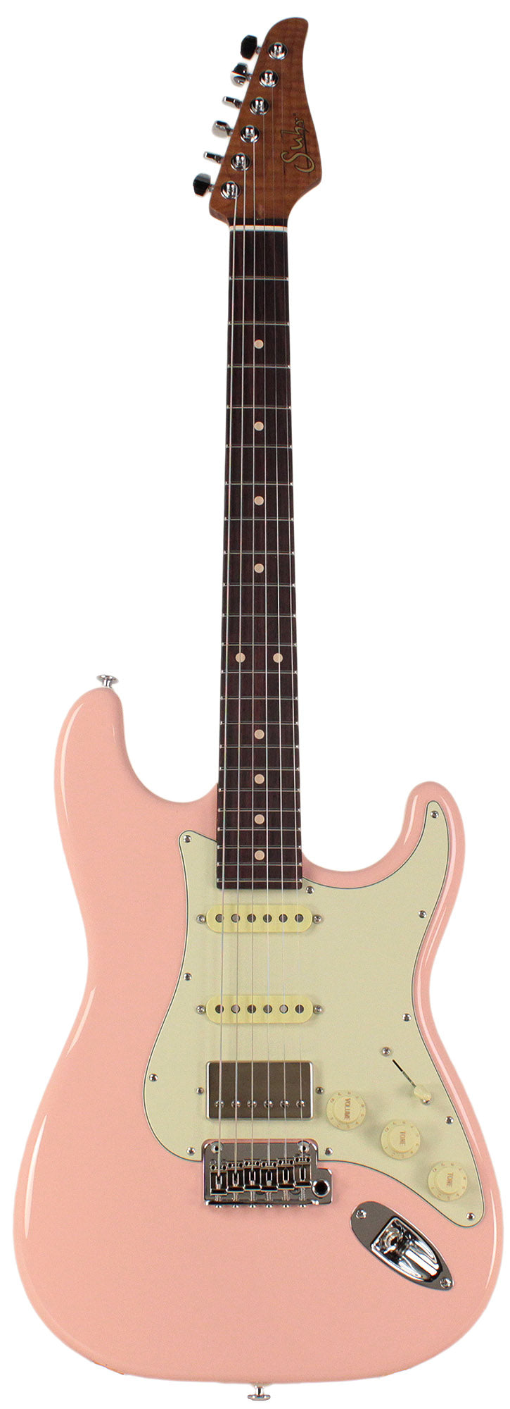 Suhr Select Classic S HSS Roasted Flamed Guitar, Shell Pink