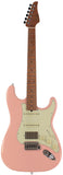 Suhr Select Classic S HSS Guitar, Roasted Flamed Neck, Shell Pink, Maple