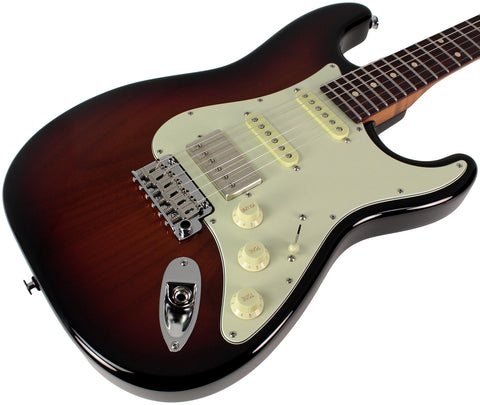Suhr Select Classic S HSS Roasted Flamed Guitar, 3-Tone Burst, Rosewood
