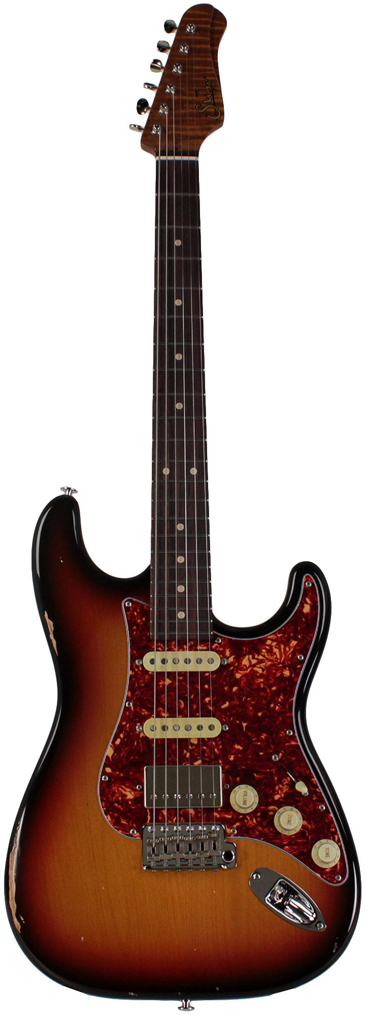 Suhr Select Classic S Antique HSS Guitar, Roasted Flamed Neck, 3