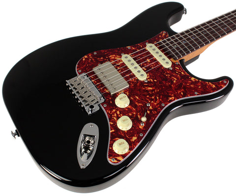 Suhr Select Classic S HSS Guitar, Roasted Flamed Neck, Black, Rosewood