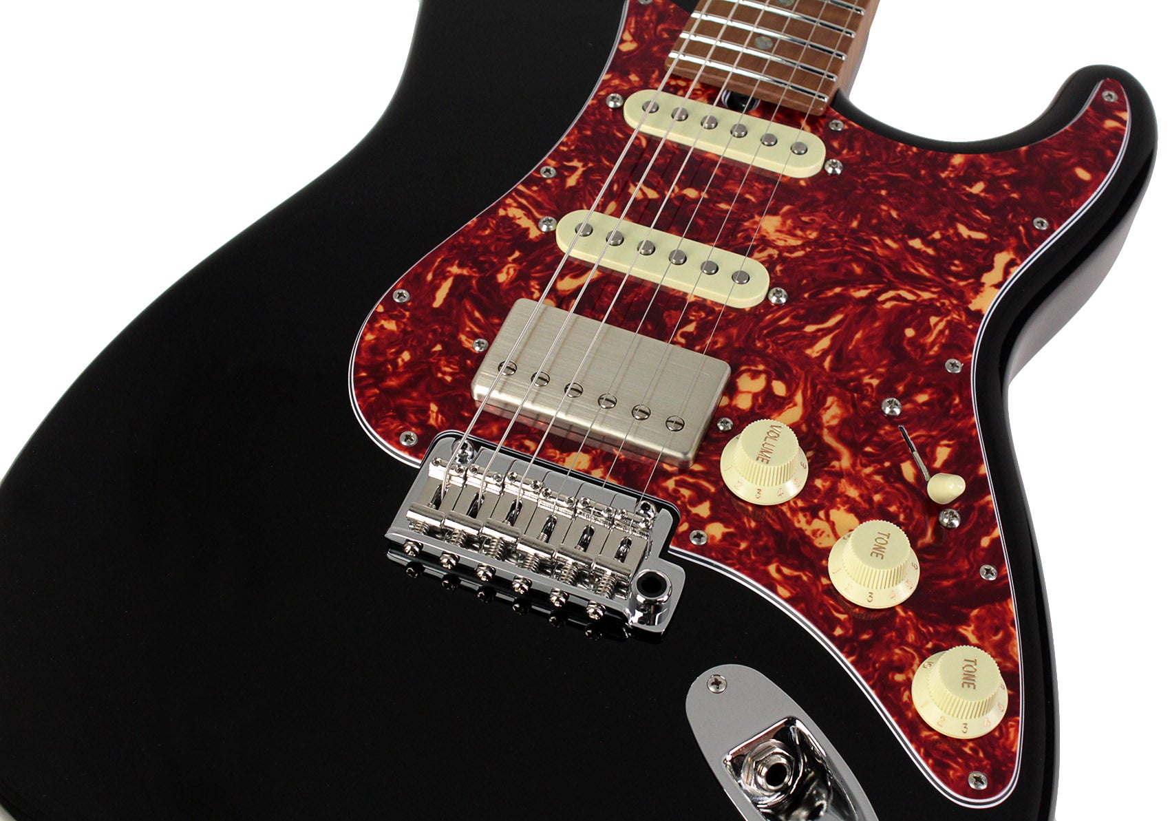 Suhr Select Classic S HSS Guitar, Roasted Flamed Neck, Black