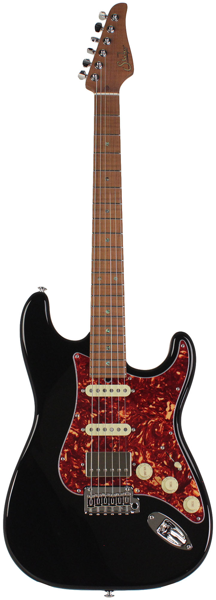 Suhr Select Classic S HSS Guitar, Roasted Flamed Neck, Black