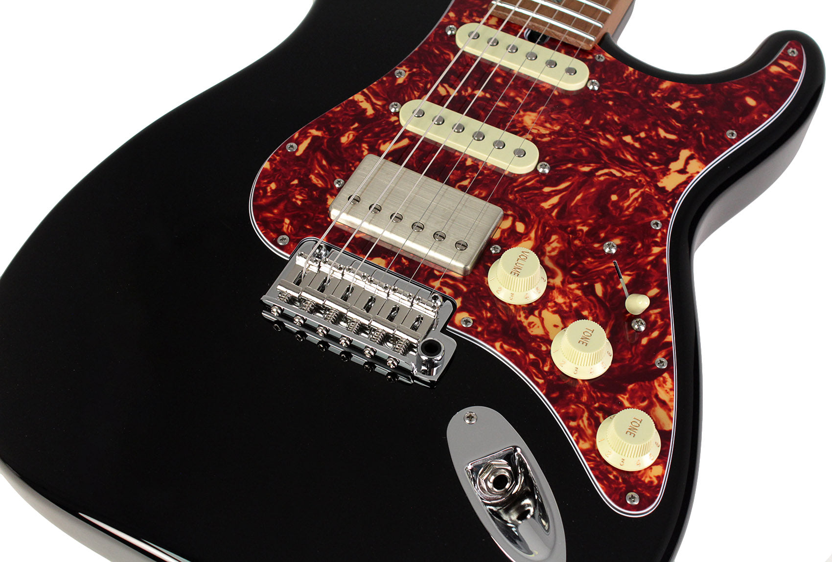 Suhr Select Classic S HSS Guitar, Roasted Flamed Neck, Black