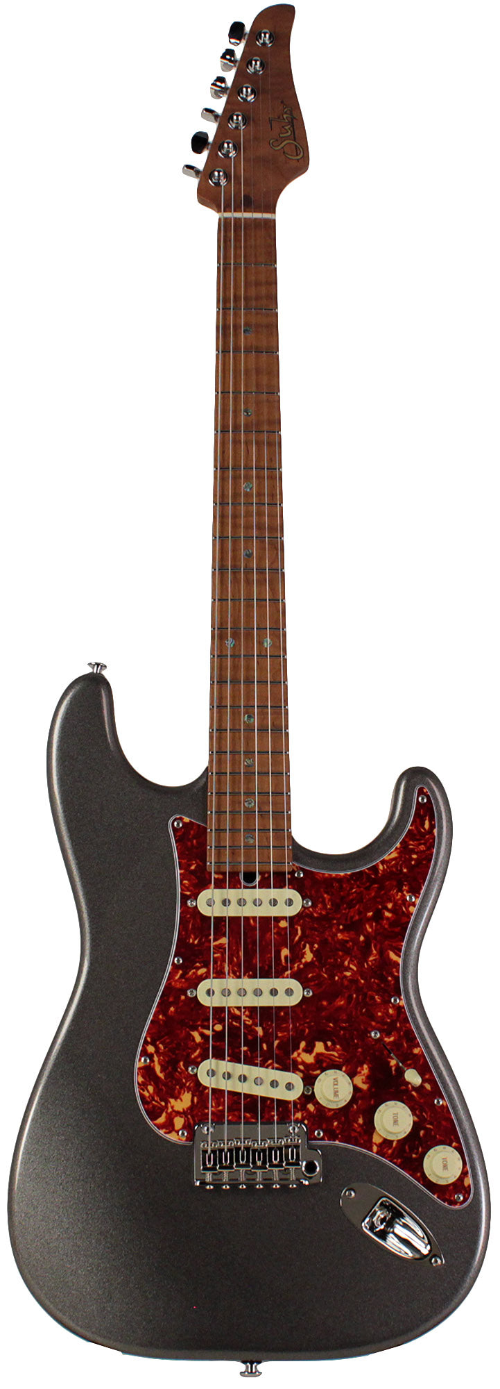 Suhr Select Classic S Guitar, Roasted Flamed Neck, Charcoal Frost