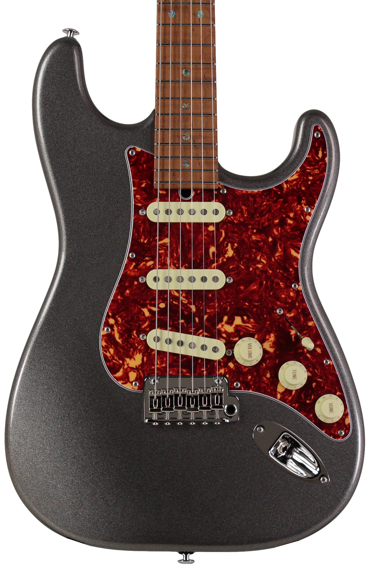 Suhr Select Classic S Guitar, Roasted Flamed Neck, Charcoal Frost