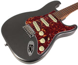 Suhr Select Classic S Guitar, Roasted Flamed Neck, Charcoal Frost Metallic, Maple