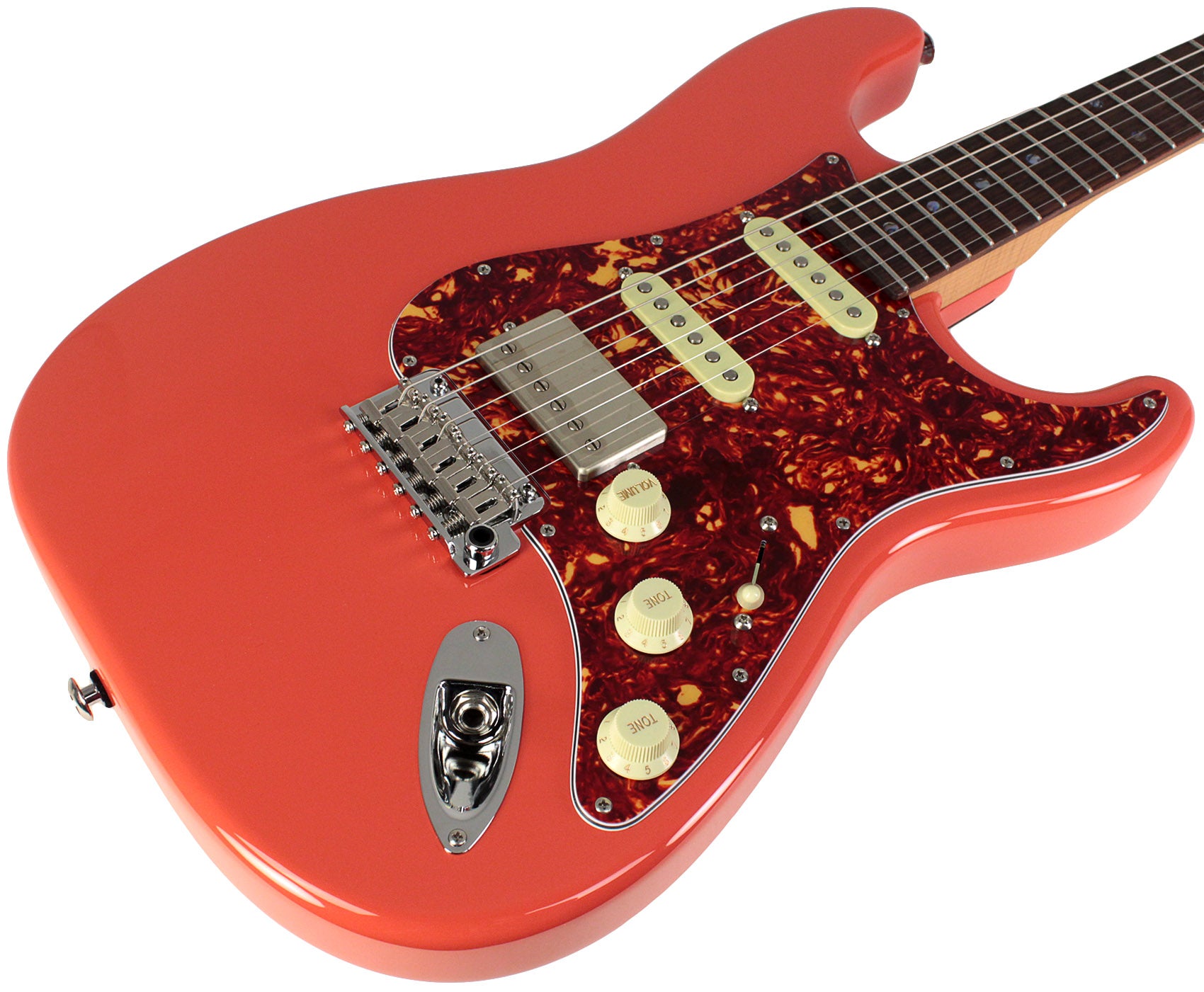 Suhr Select Classic S HSS Guitar, Roasted Flamed Neck, Fiesta Red