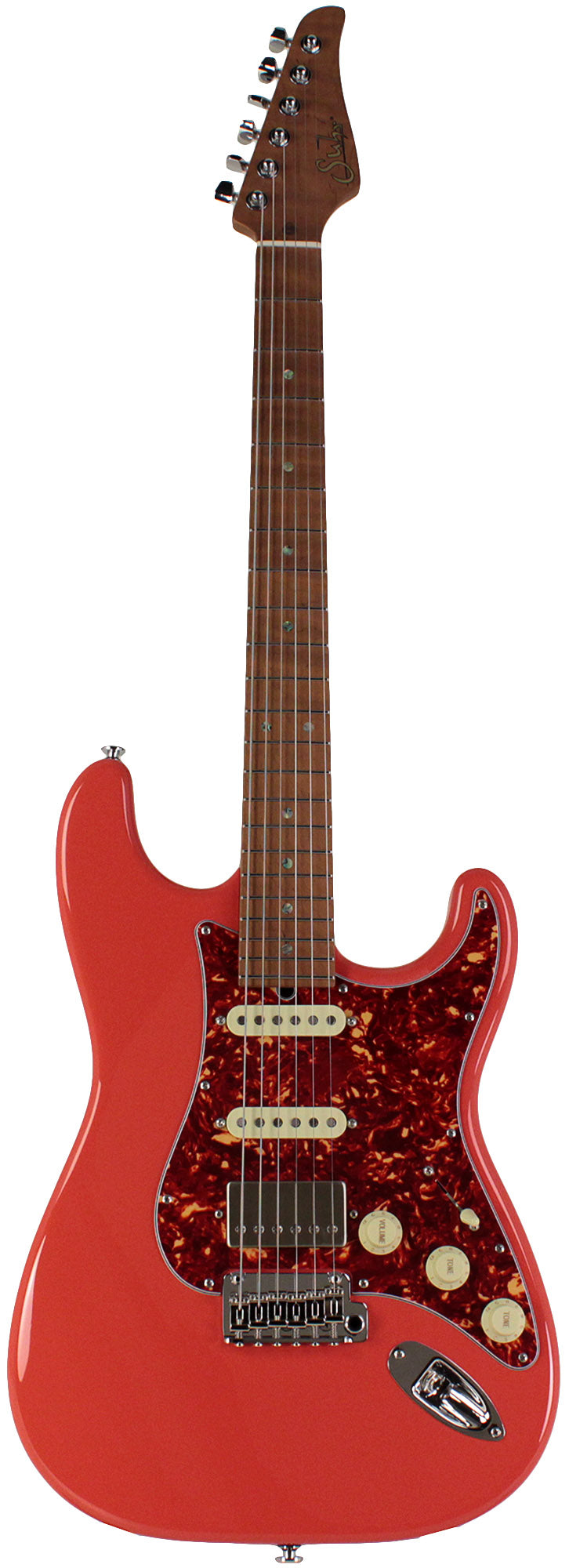 Suhr Select Classic S HSS Guitar, Roasted Flamed Neck, Fiesta Red