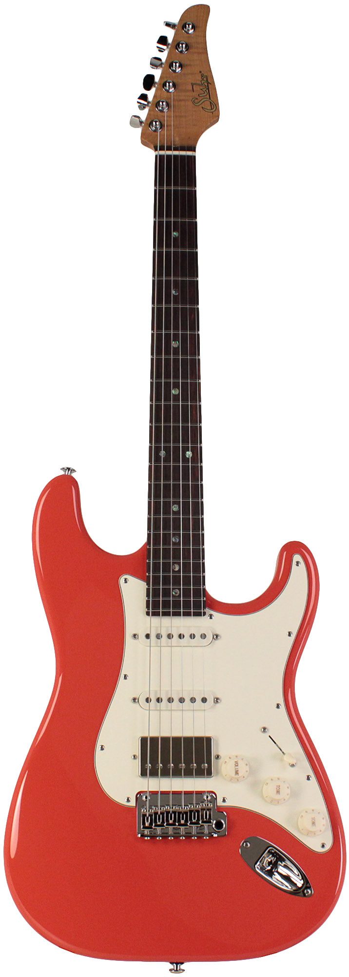 Suhr Select Classic S HSS Guitar, Roasted Flamed Neck, Fiesta Red