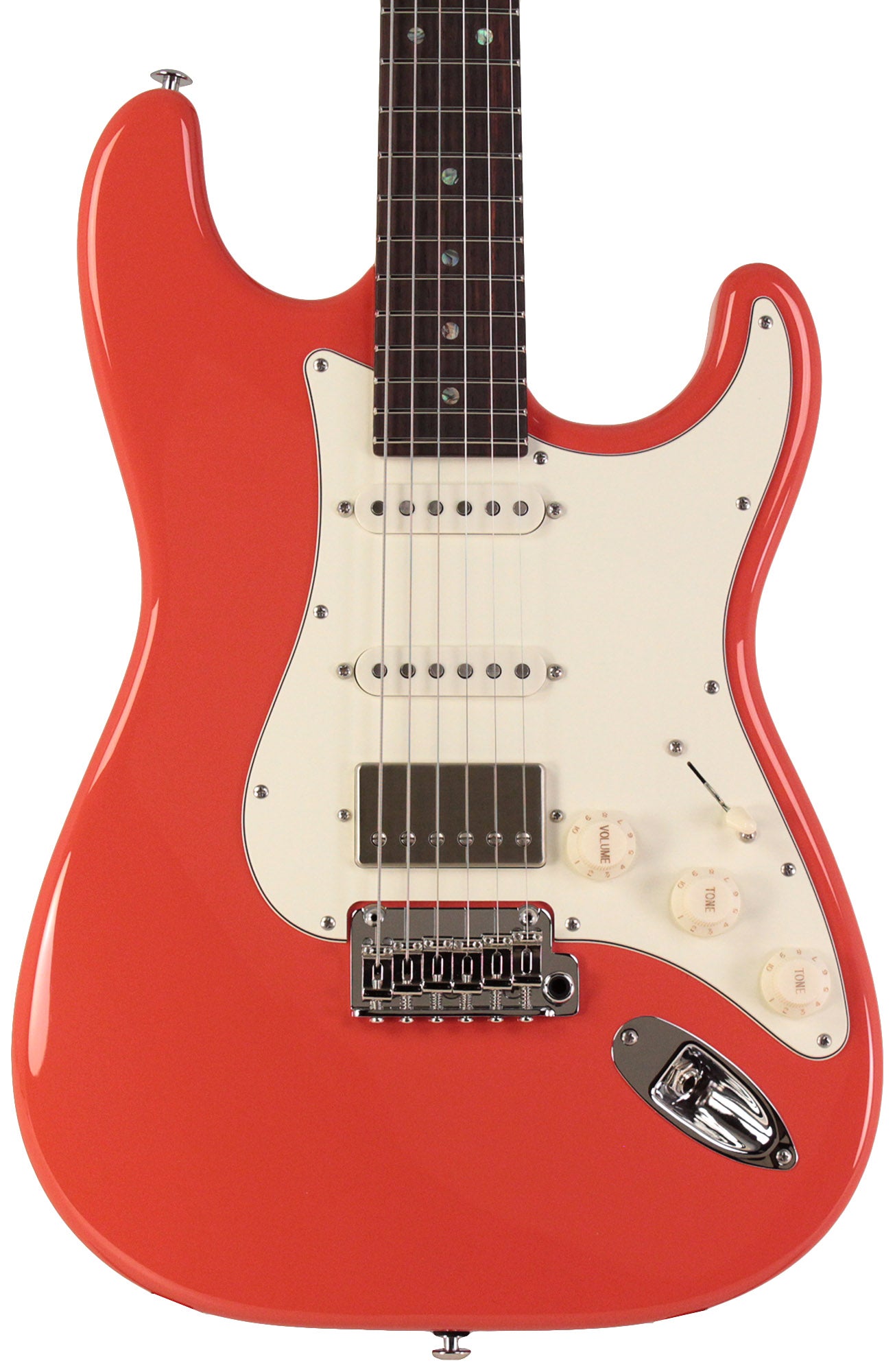 Suhr Select Classic S HSS Guitar, Roasted Flamed Neck, Fiesta Red