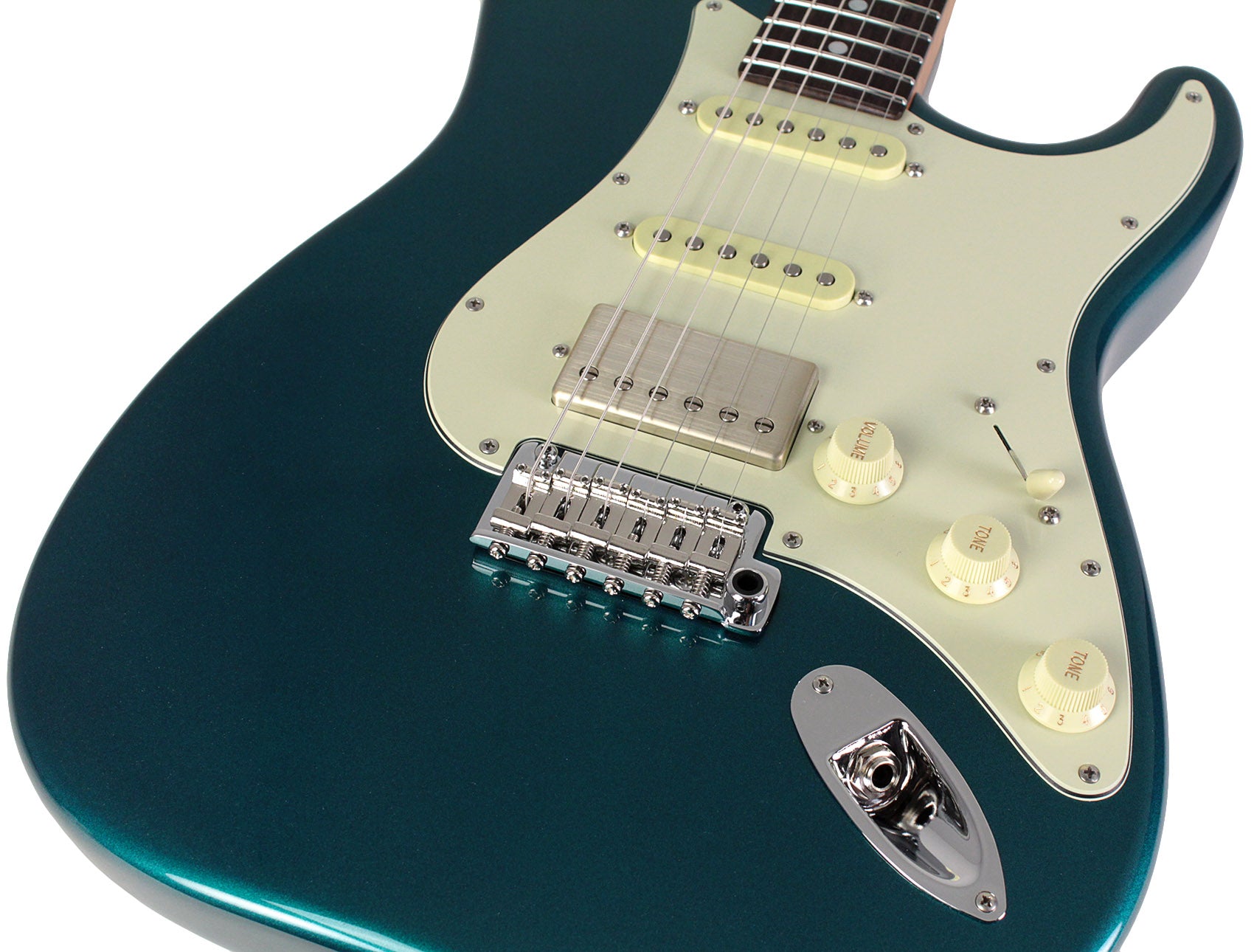 Suhr Select Classic S HSS Guitar, Roasted Flamed Neck, Ocean Turquoise,  Rosewood