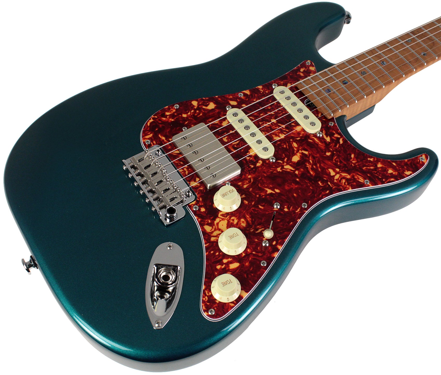Suhr Select Classic S HSS Guitar, Roasted Flamed Neck, Ocean Turquoise,  Maple
