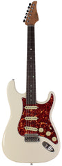 Suhr Select Classic S Guitar, Roasted Flamed Neck, Olympic White, Rosewood