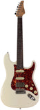 Suhr Select Classic S HSS Guitar, Roasted Flamed Neck, Olympic White, Rosewood