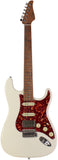 Suhr Select Classic S HSS Guitar, Roasted Flamed Neck, Olympic White, Maple