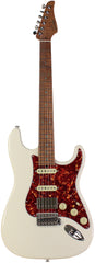 Suhr Select Classic S HSS Guitar, Roasted Flamed Neck, Olympic White, Maple