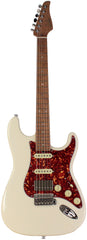 Suhr Select Classic S HSS Guitar, Roasted Flamed Neck, Olympic White, Maple