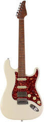 Suhr Select Classic S HSS Guitar, Roasted Flamed Neck, Olympic White, Maple